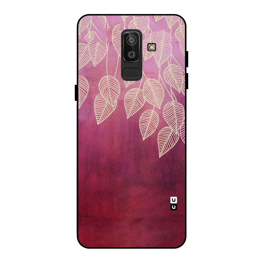 Leafy Outline Metal Back Case for Galaxy J8