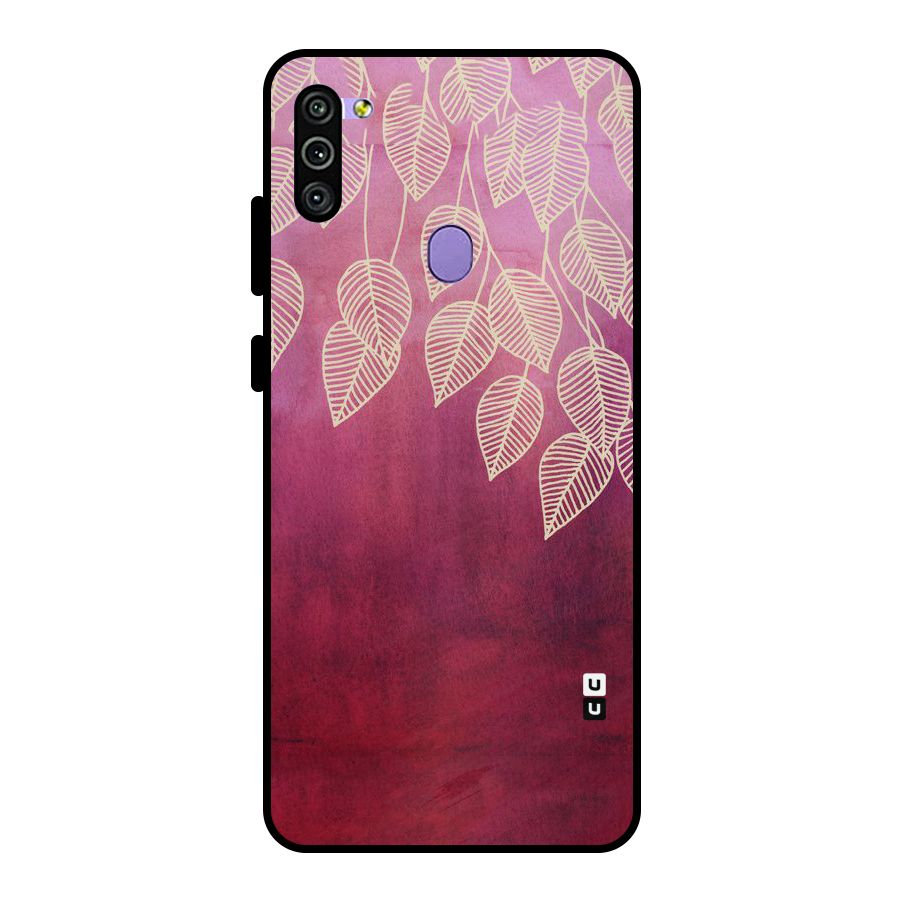 Leafy Outline Metal Back Case for Galaxy M11
