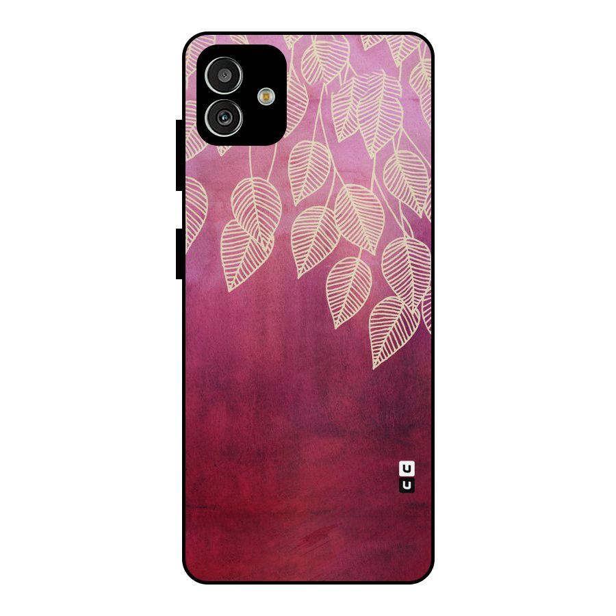 Leafy Outline Metal Back Case for Galaxy M13 5G