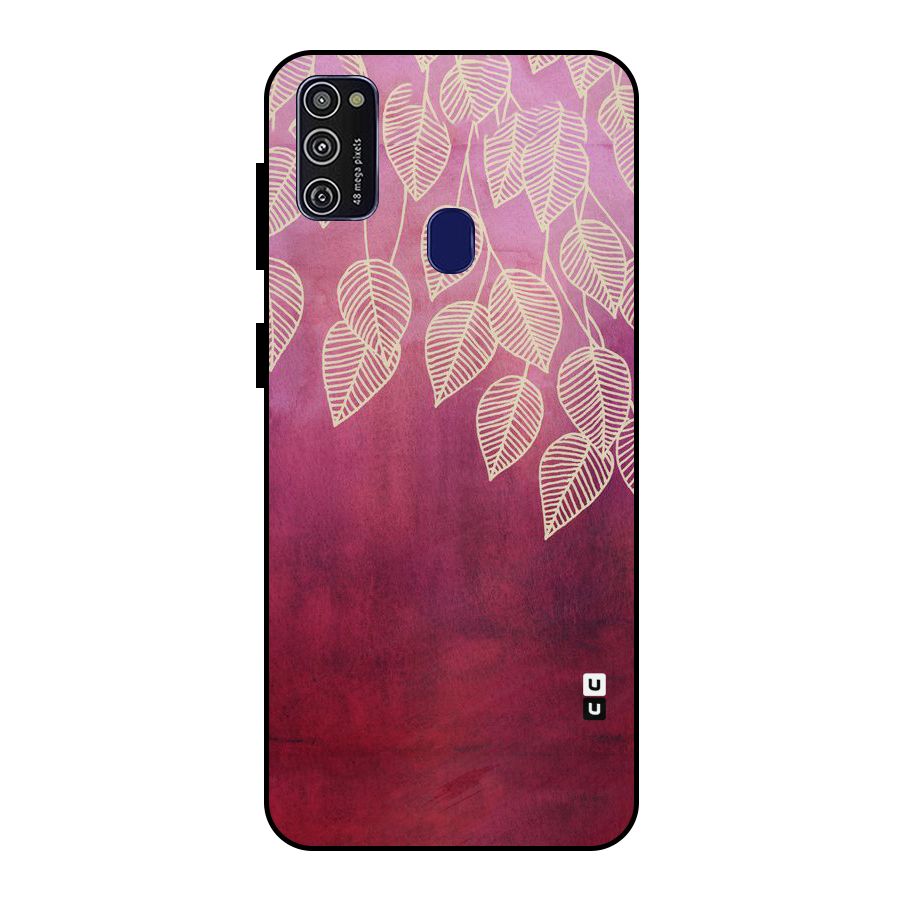 Leafy Outline Metal Back Case for Galaxy M21
