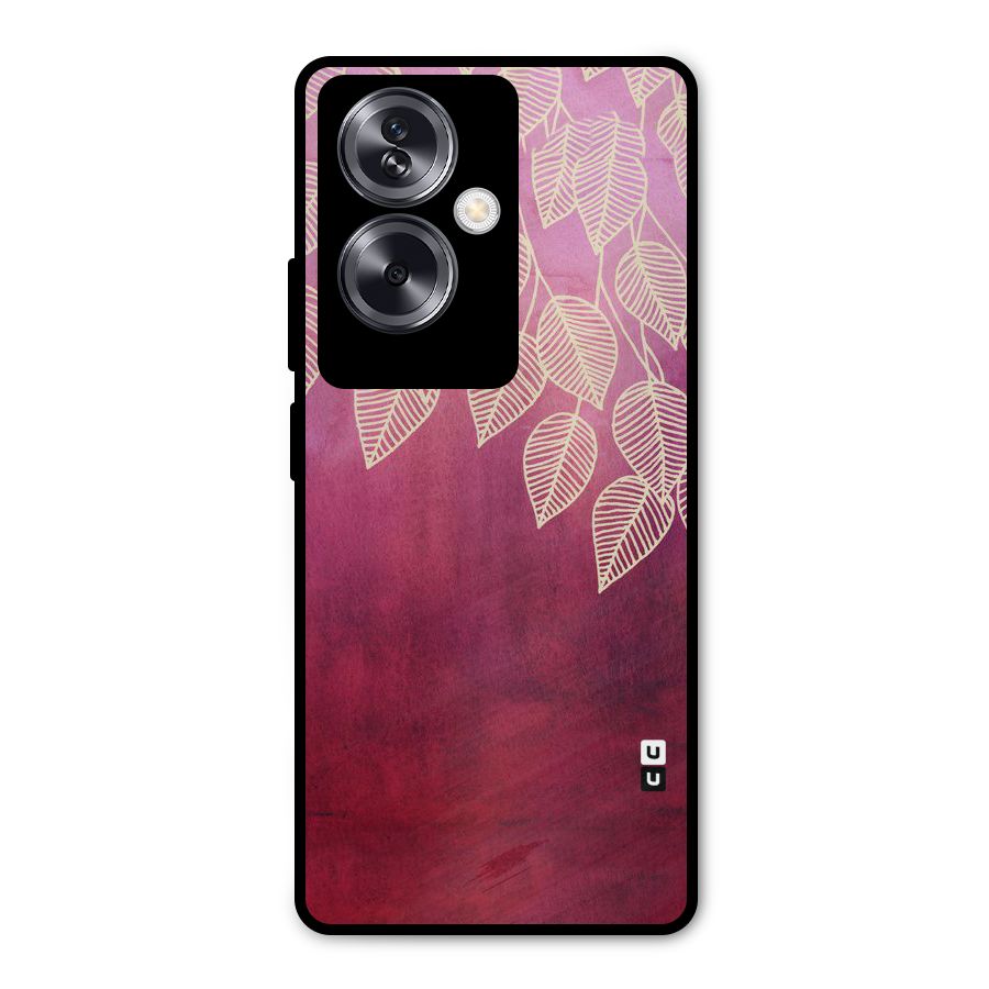 Leafy Outline Metal Back Case for Oppo A79 5G