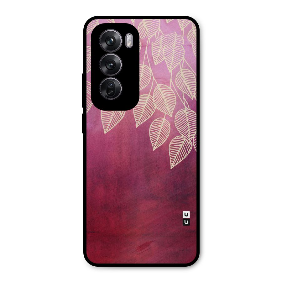 Leafy Outline Metal Back Case for Oppo Reno12 Pro