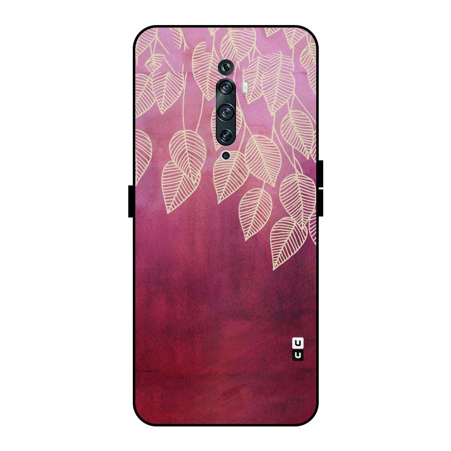 Leafy Outline Metal Back Case for Oppo Reno2 F