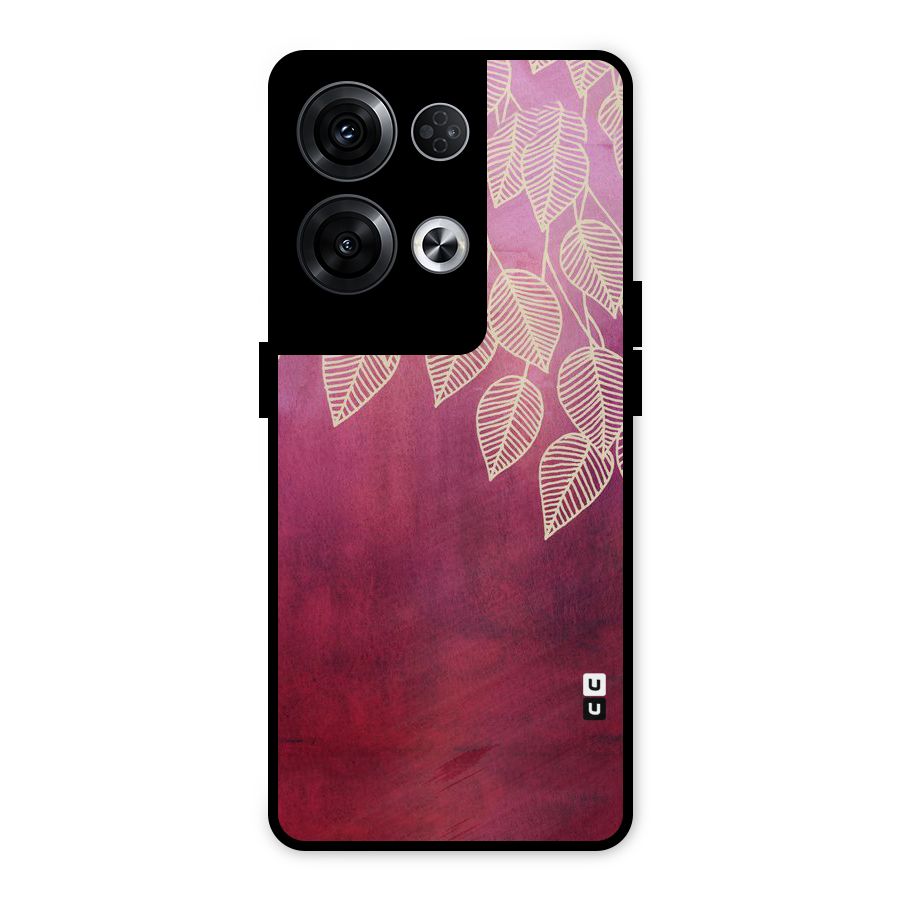Leafy Outline Metal Back Case for Oppo Reno8 Pro 5G