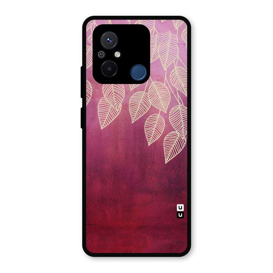 Leafy Outline Metal Back Case for Poco C55