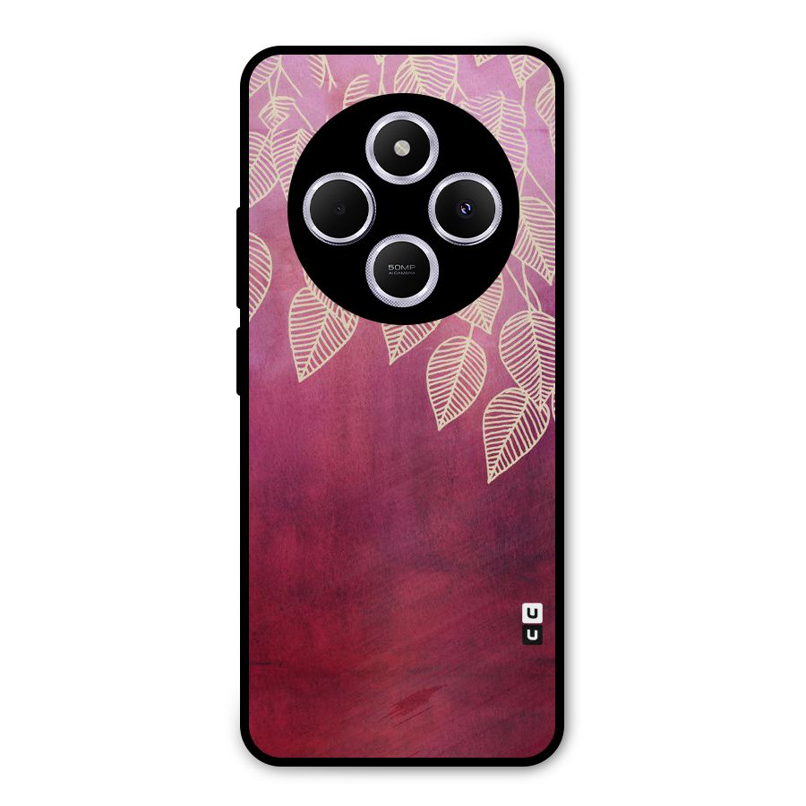 Leafy Outline Metal Back Case for Poco C75 5G
