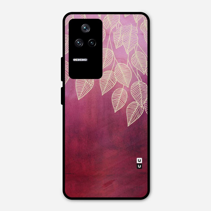 Leafy Outline Metal Back Case for Poco F4 5G