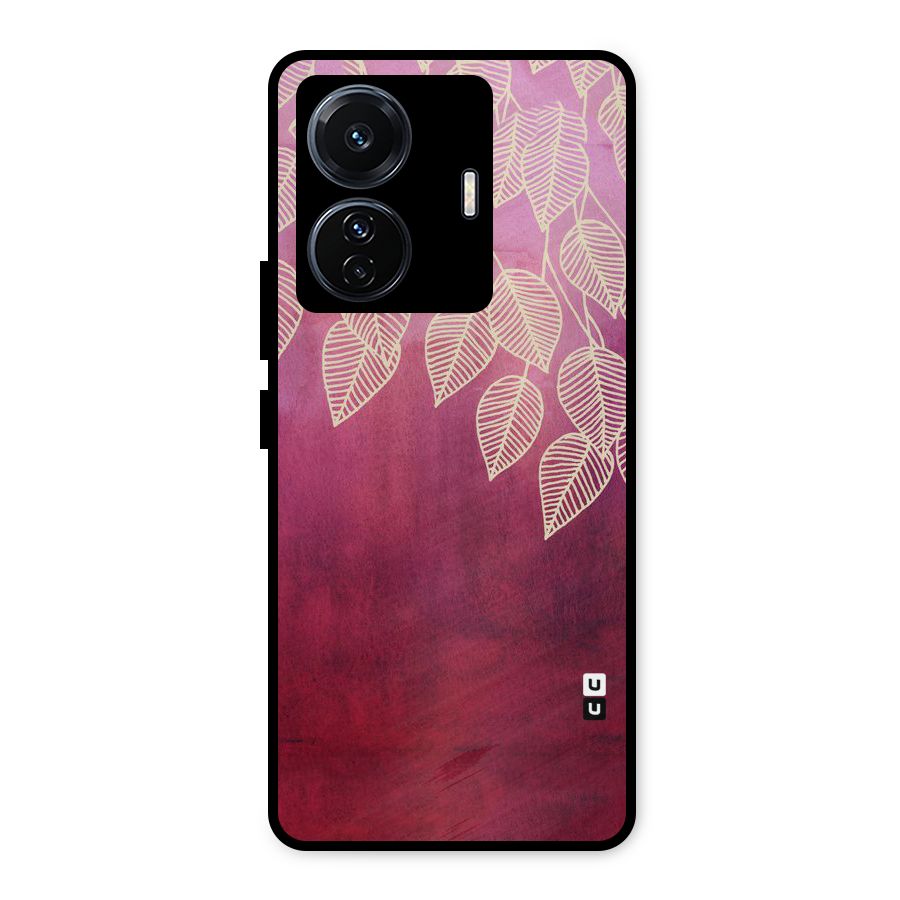 Leafy Outline Metal Back Case for Vivo T1 Pro