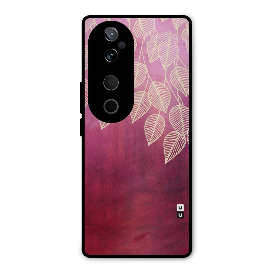 Leafy Outline Metal Back Case for Vivo T3 Ultra