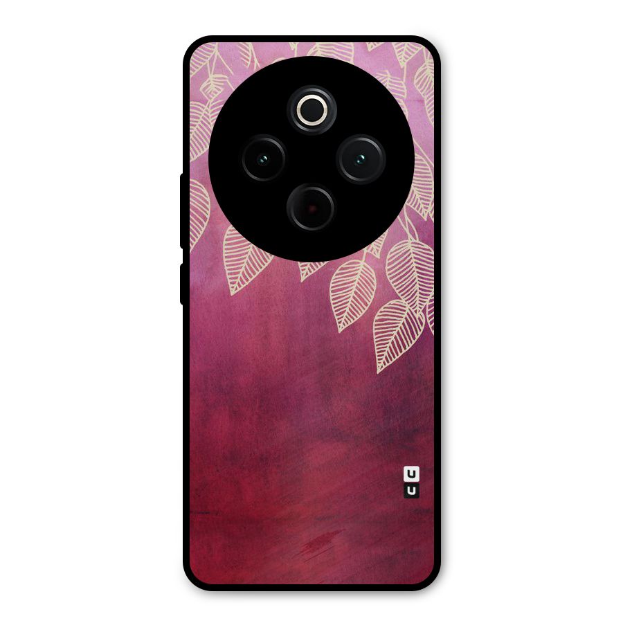 Leafy Outline Metal Back Case for Vivo T4