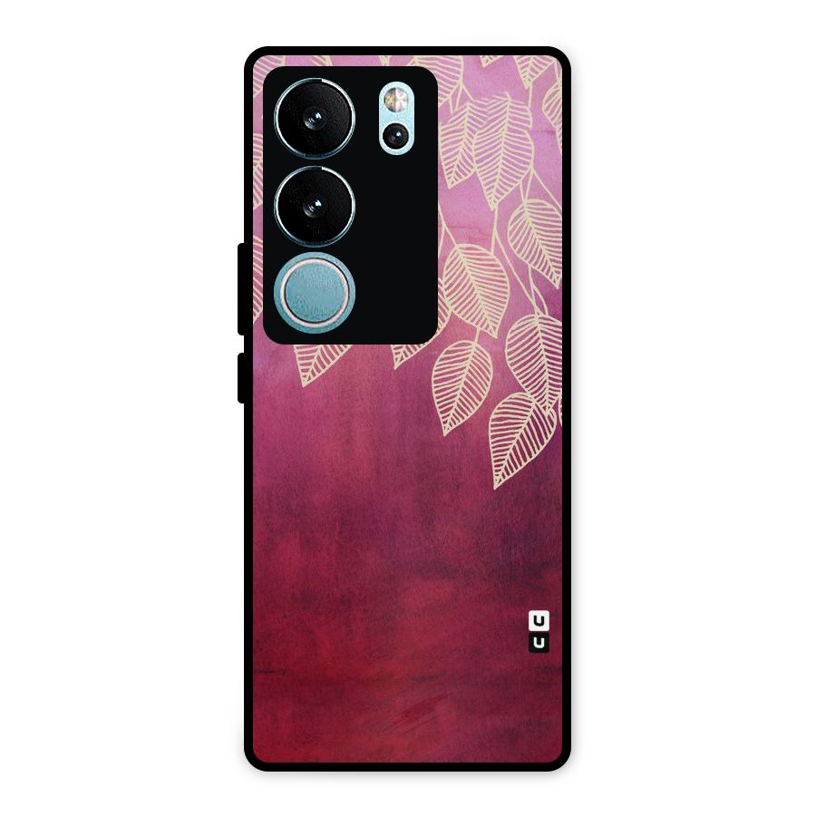 Leafy Outline Metal Back Case for Vivo V29