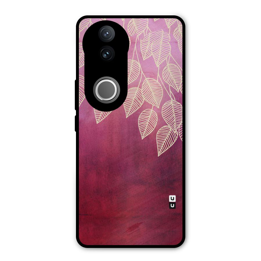 Leafy Outline Metal Back Case for Vivo V50e