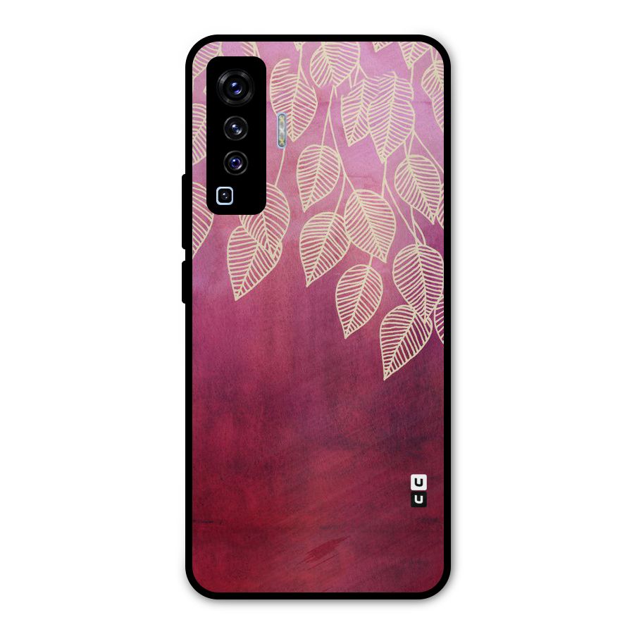 Leafy Outline Metal Back Case for Vivo X50