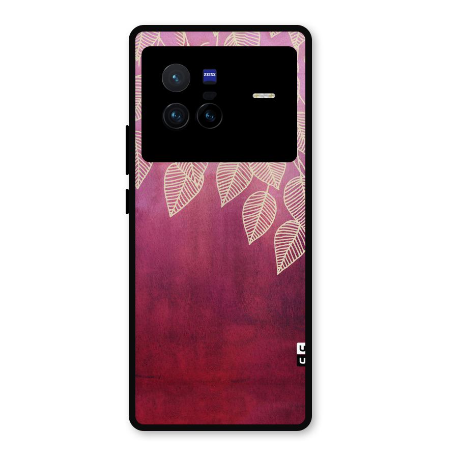 Leafy Outline Metal Back Case for Vivo X80