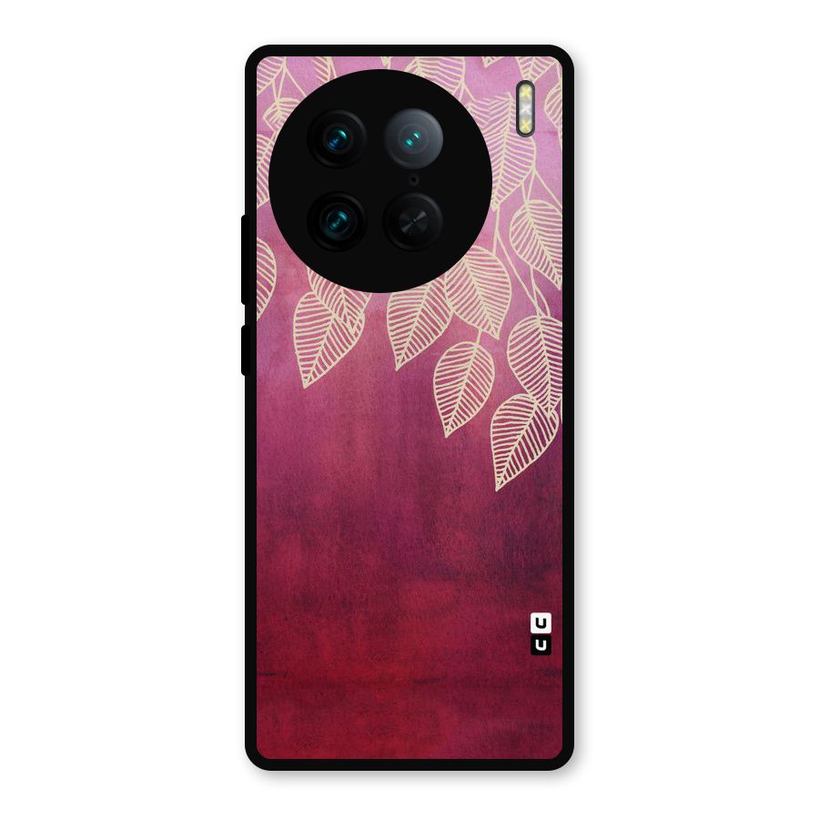 Leafy Outline Metal Back Case for Vivo X90 Pro