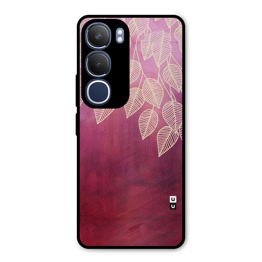 Leafy Outline Metal Back Case for Vivo Y29
