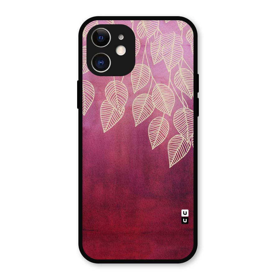 Leafy Outline Metal Back Case for iPhone 12