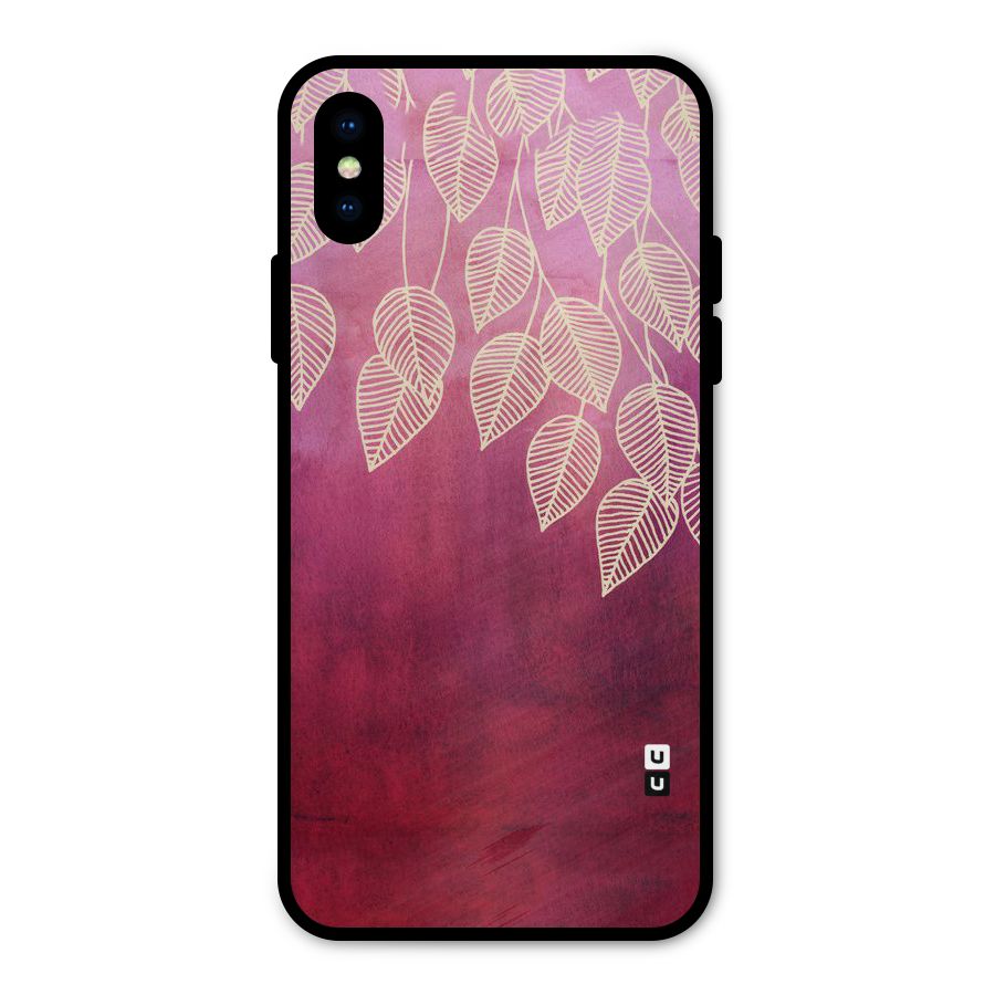 Leafy Outline Metal Back Case for iPhone XS