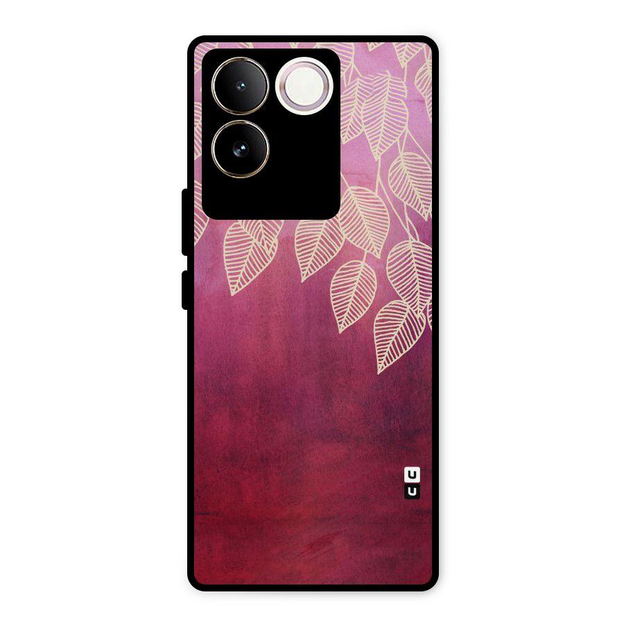 Leafy Outline Metal Back Case for iQOO Z7 Pro