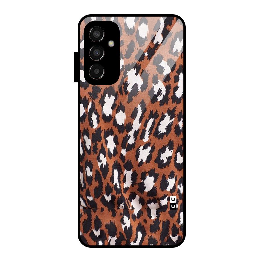 Leapord Design Glass Back Case for Galaxy F13
