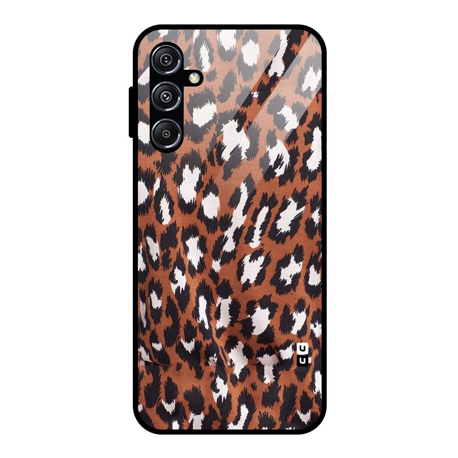Leapord Design Glass Back Case for Galaxy M34 5G