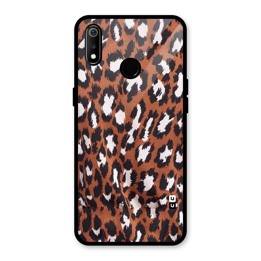 Leapord Design Glass Back Case for Realme 3i