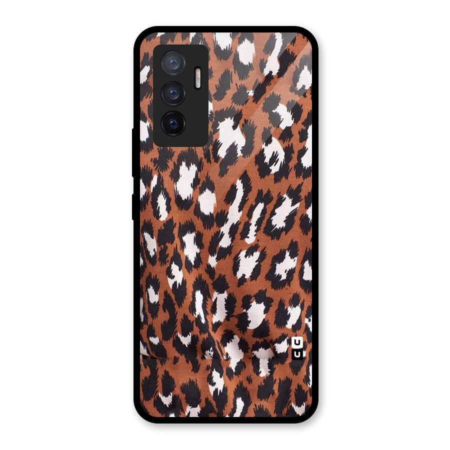 Leapord Design Glass Back Case for Vivo V23e