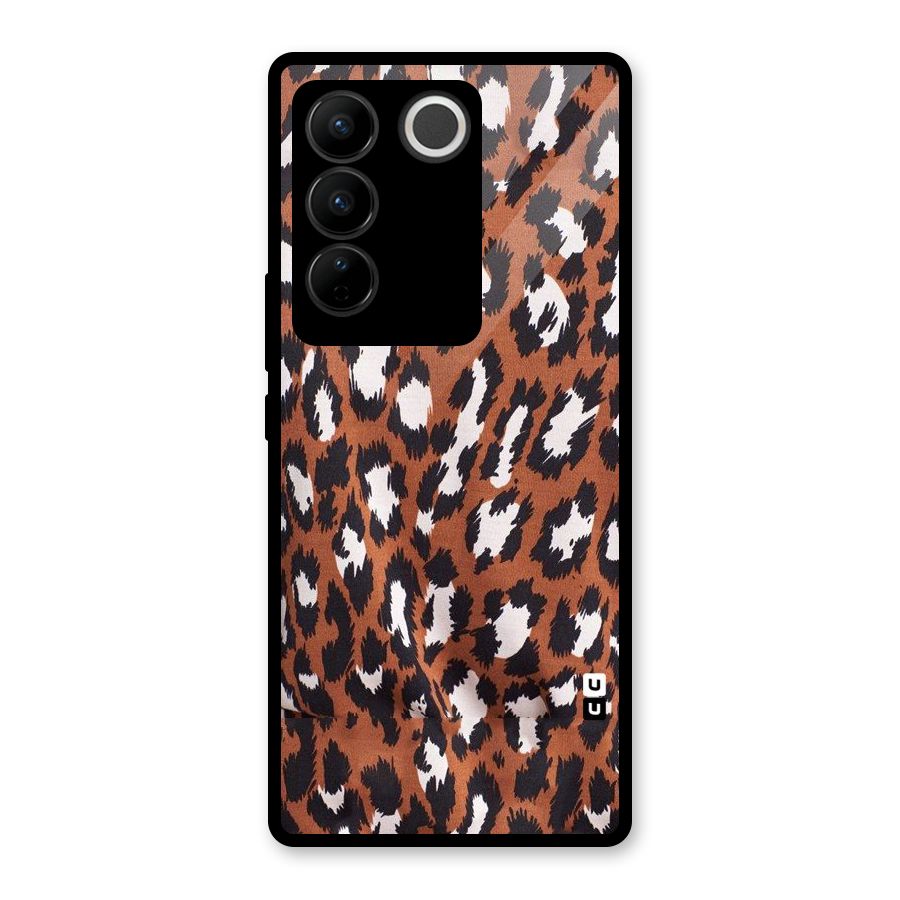 Leapord Design Glass Back Case for Vivo V27
