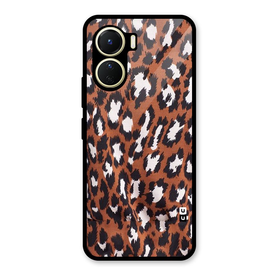 Leapord Design Glass Back Case for Vivo Y56