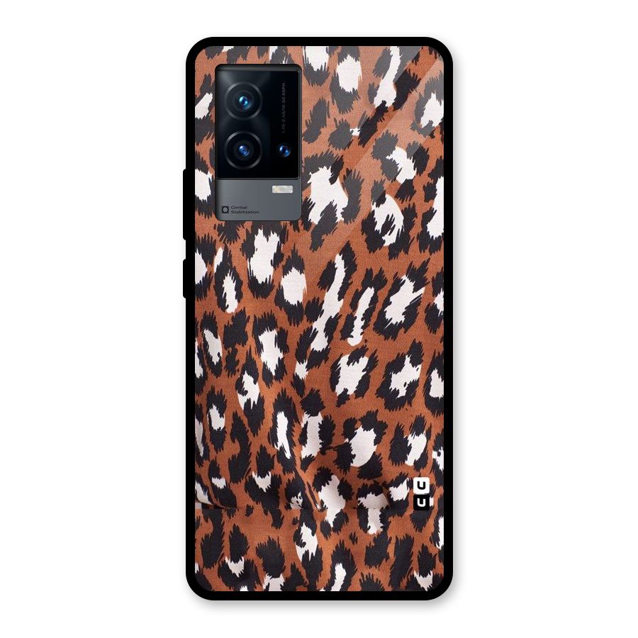 Leapord Design Glass Back Case for iQOO 9 5G