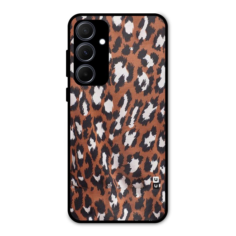 Leapord Design Metal Back Case for Galaxy A35