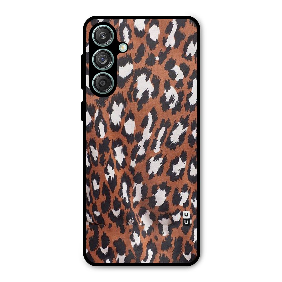 Leapord Design Metal Back Case for Galaxy M55 5G