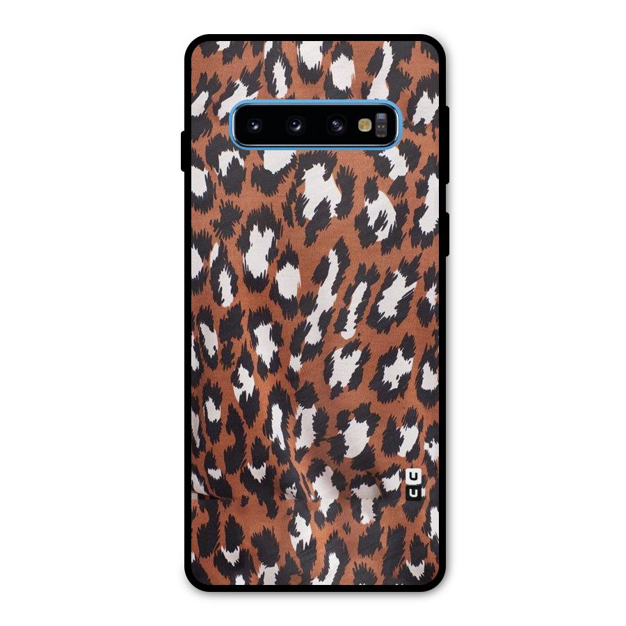 Leapord Design Metal Back Case for Galaxy S10