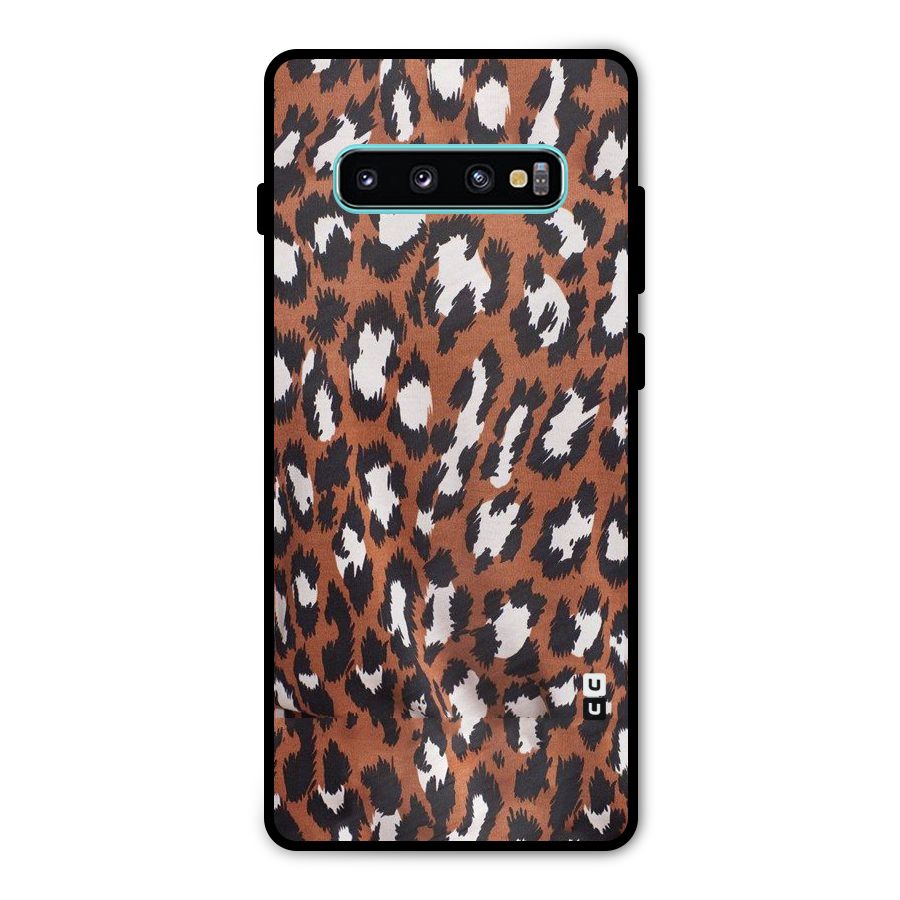 Leapord Design Metal Back Case for Galaxy S10 Plus