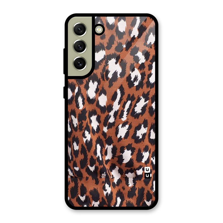 Leapord Design Metal Back Case for Galaxy S21 FE 5G (2023)
