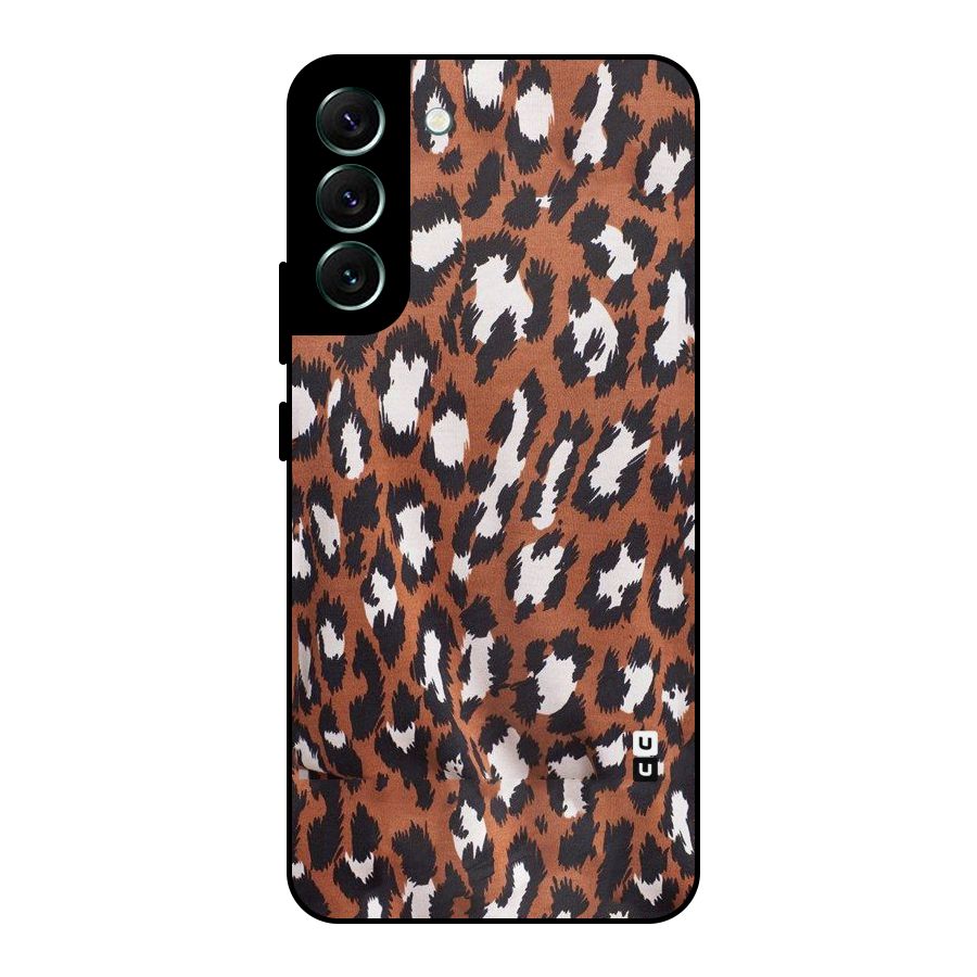 Leapord Design Metal Back Case for Galaxy S22 Plus 5G