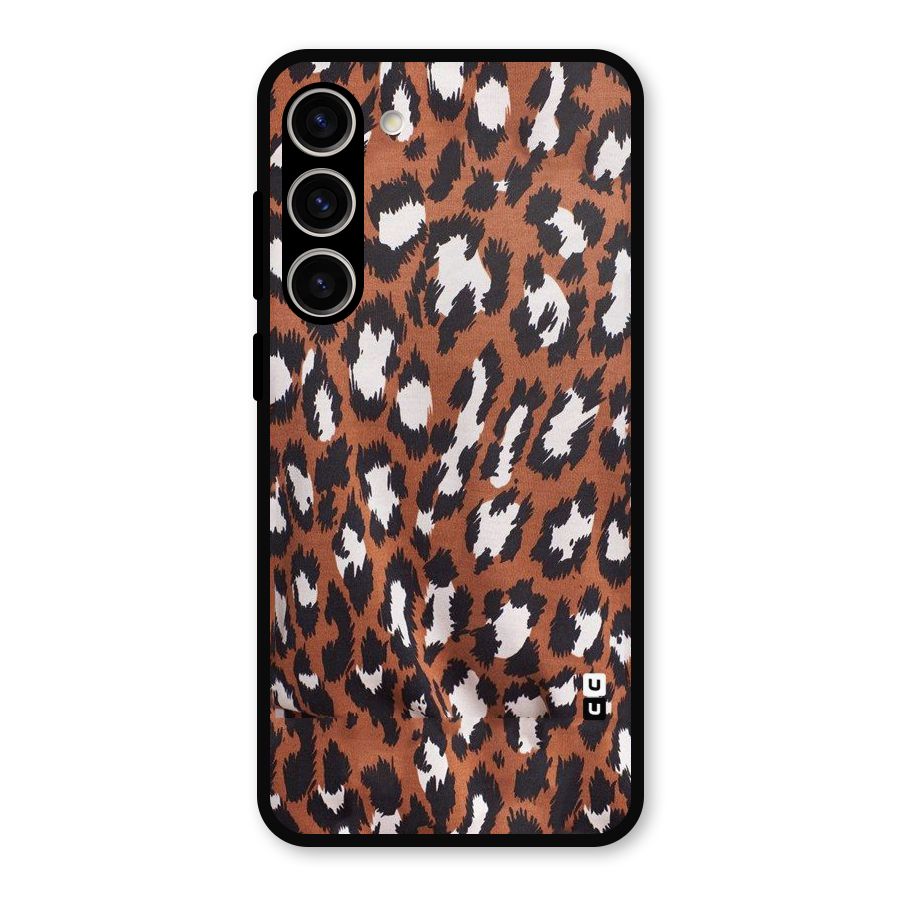 Leapord Design Metal Back Case for Galaxy S23 Plus
