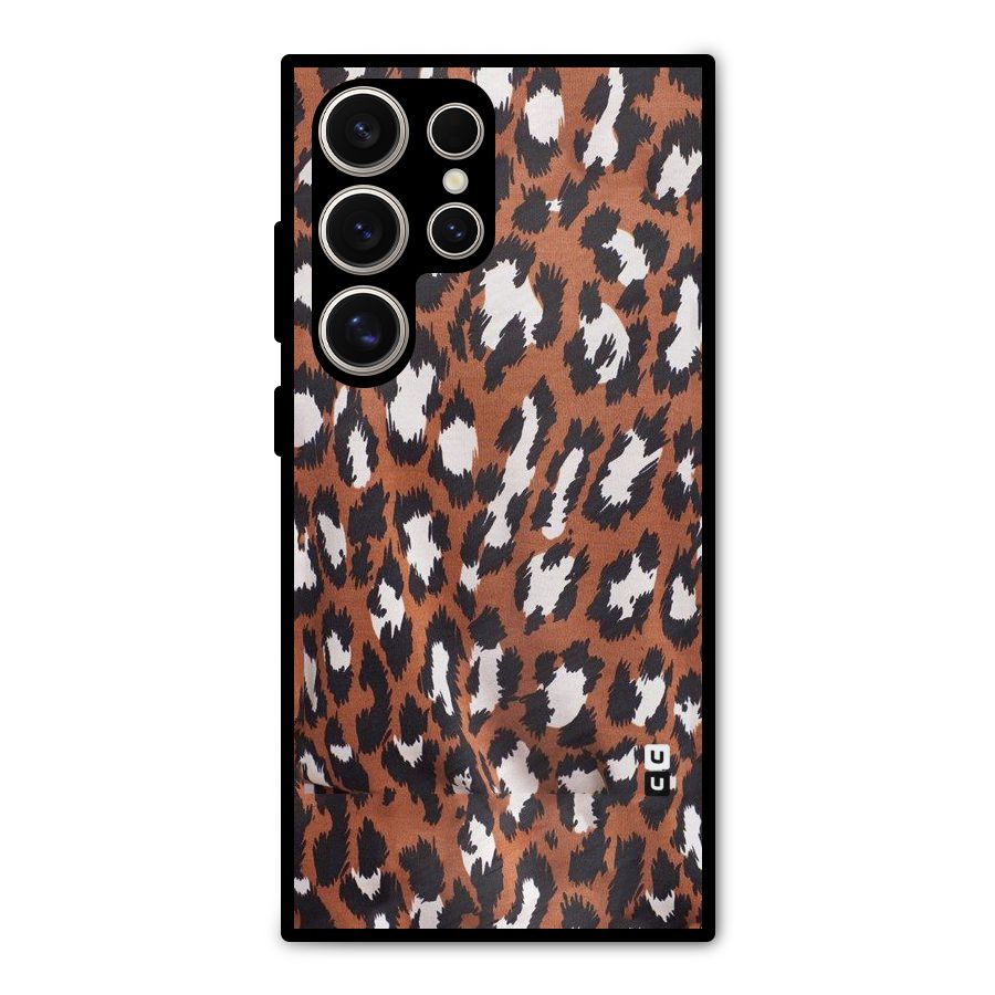 Leapord Design Metal Back Case for Galaxy S24 Ultra