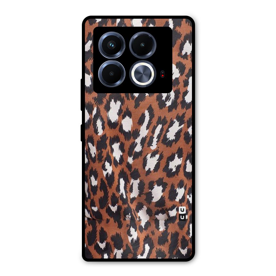 Leapord Design Metal Back Case for Infinix Note 40 5G