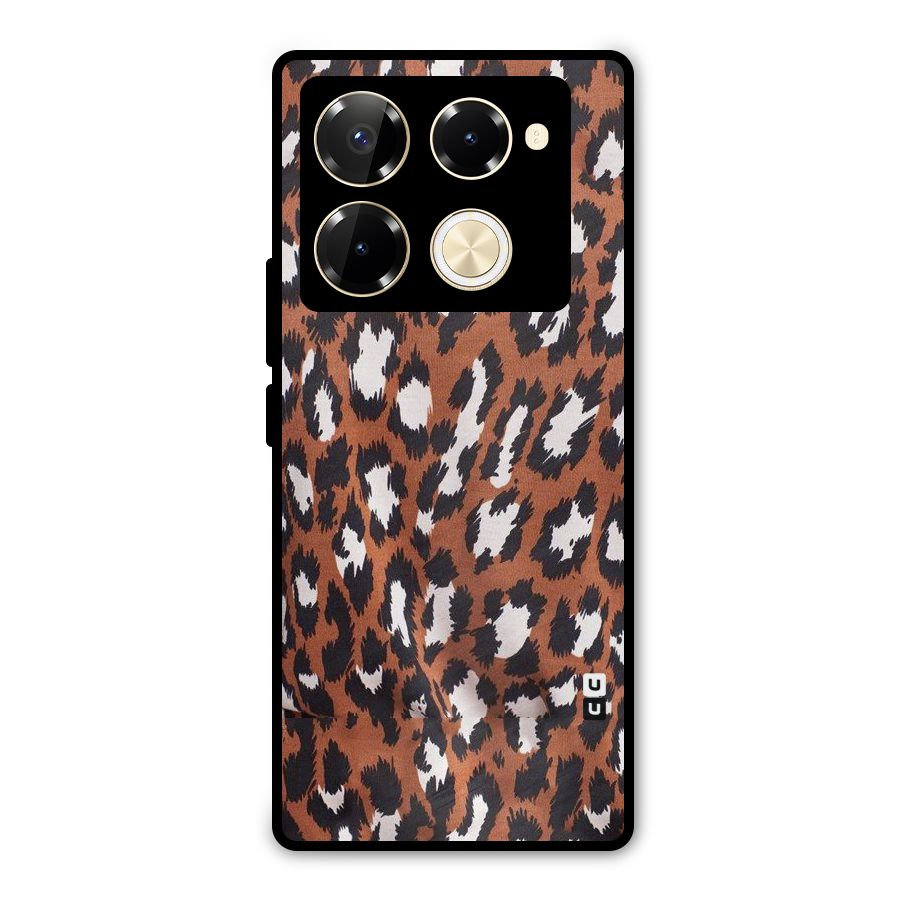 Leapord Design Metal Back Case for Infinix Note 40 Pro Plus