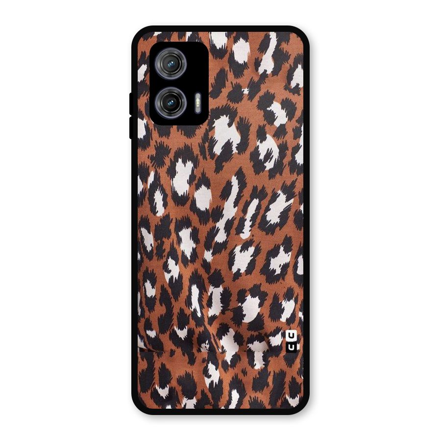 Leapord Design Metal Back Case for Moto G73