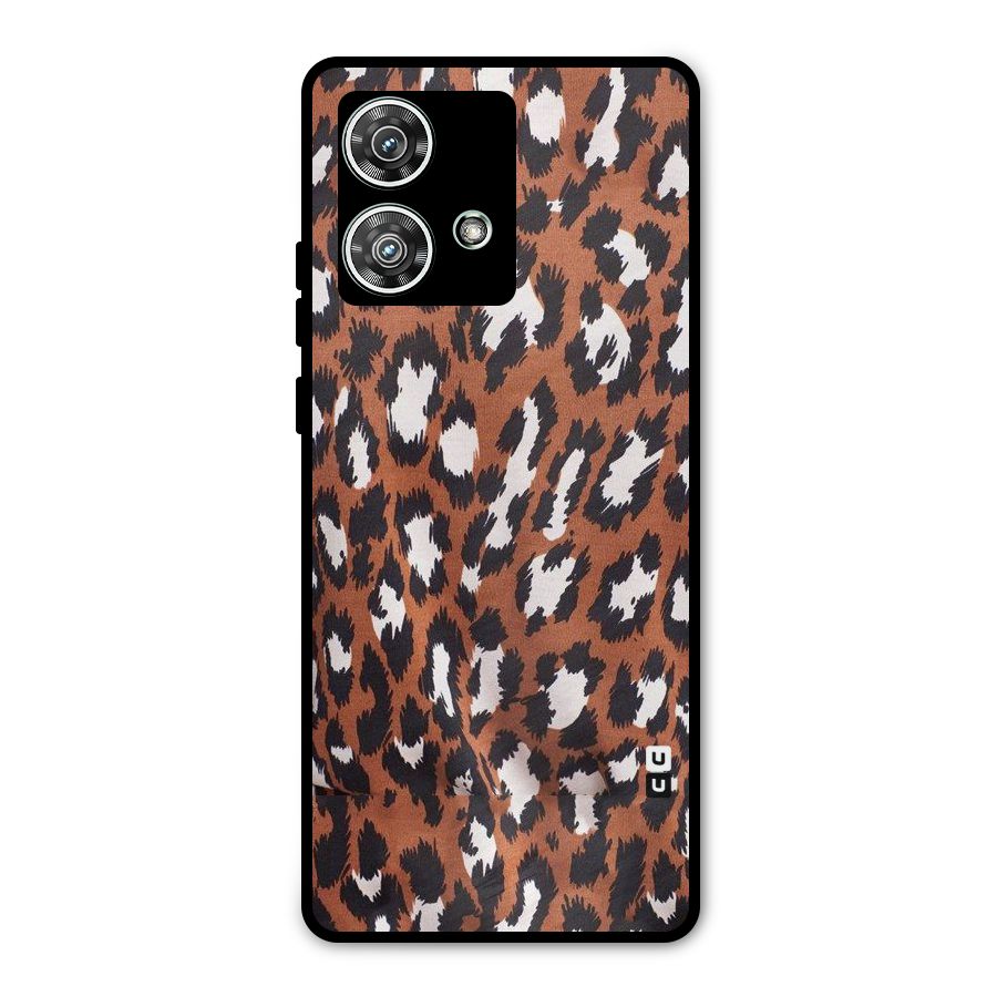 Leapord Design Metal Back Case for Motorola Edge 40 Neo