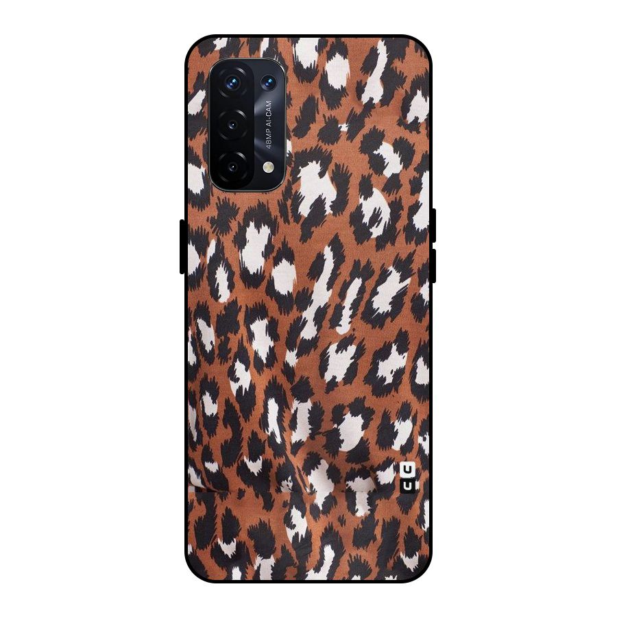 Leapord Design Metal Back Case for Oppo A74 5G