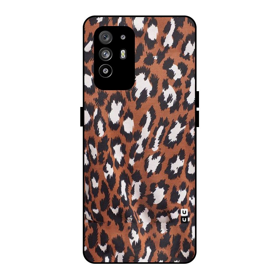 Leapord Design Metal Back Case for Oppo F19 Pro Plus 5G
