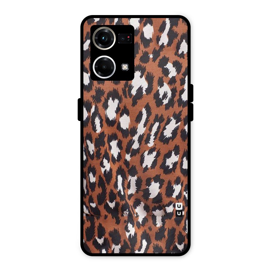Leapord Design Metal Back Case for Oppo F21s Pro 4G