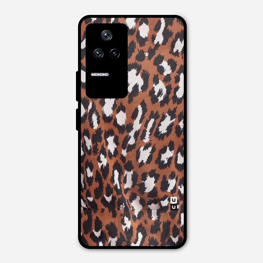 Leapord Design Metal Back Case for Poco F4 5G