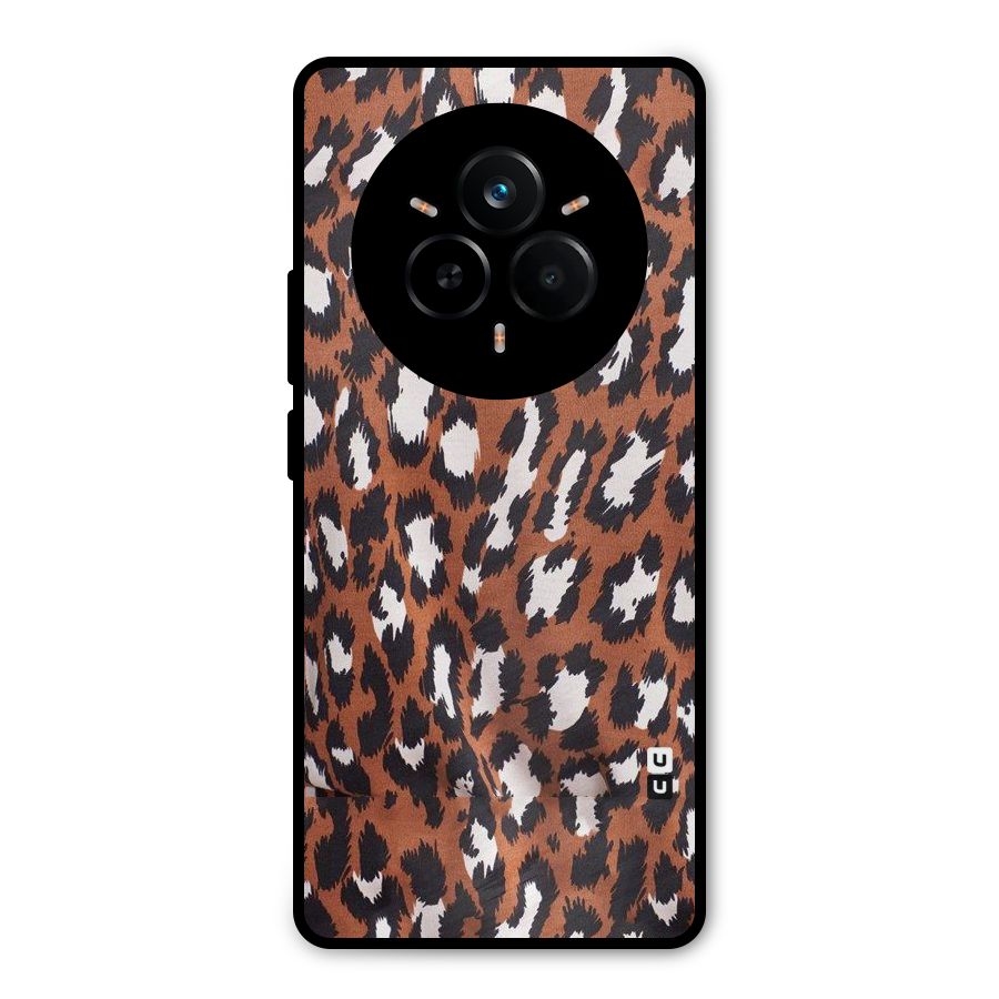 Leapord Design Metal Back Case for Realme 14 Pro