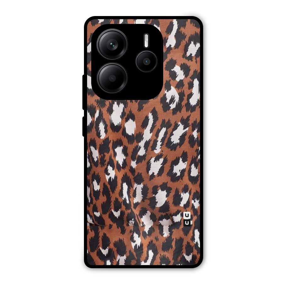 Leapord Design Metal Back Case for Redmi Note 14 5G
