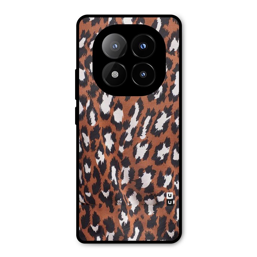 Leapord Design Metal Back Case for Redmi Note 14 Pro Plus 5G