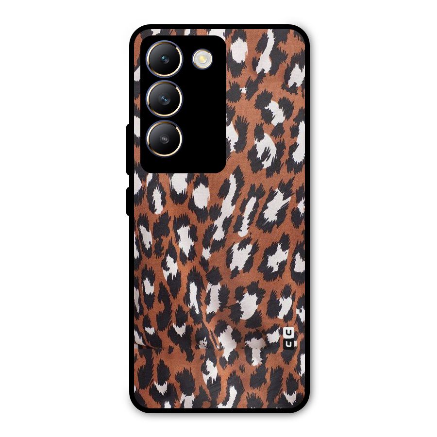 Leapord Design Metal Back Case for Vivo T3 5G